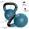 Yes4All Kettlebell, 5-65 LB Neoprene Coated Cast Iron Kettlebells, Wide Grip Handle & Flat Bottom for Swings, Squats, Deadlifts, Push Ups & Full Body Training at Home Gym – Single & Set(O. 65LB – Dark Purple)