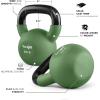 Yes4All Kettlebell, 5-65 LB Neoprene Coated Cast Iron Kettlebells, Wide Grip Handle & Flat Bottom for Swings, Squats, Deadlifts, Push Ups & Full Body Training at Home Gym – Single & Set(G. 25LB – Green Glimmer)