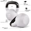 Yes4All Kettlebell, 5-65 LB Neoprene Coated Cast Iron Kettlebells, Wide Grip Handle & Flat Bottom for Swings, Squats, Deadlifts, Push Ups & Full Body Training at Home Gym – Single & Set(H. 35LB – Cloud Dancer)