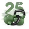 Yes4All Kettlebell, 5-65 LB Neoprene Coated Cast Iron Kettlebells, Wide Grip Handle & Flat Bottom for Swings, Squats, Deadlifts, Push Ups & Full Body Training at Home Gym – Single & Set(G. 25LB – Green Glimmer)
