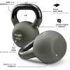 Yes4All Kettlebell, 5-65 LB Neoprene Coated Cast Iron Kettlebells, Wide Grip Handle & Flat Bottom for Swings, Squats, Deadlifts, Push Ups & Full Body Training at Home Gym – Single & Set(W. 50LB)