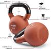 Yes4All Kettlebell, 5-65 LB Neoprene Coated Cast Iron Kettlebells, Wide Grip Handle & Flat Bottom for Swings, Squats, Deadlifts, Push Ups & Full Body Training at Home Gym – Single & Set(I. 40LB – Spice Route)