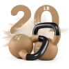 Yes4All Kettlebell, 5-65 LB Neoprene Coated Cast Iron Kettlebells, Wide Grip Handle & Flat Bottom for Swings, Squats, Deadlifts, Push Ups & Full Body Training at Home Gym – Single & Set(F. 20LB – Iced Latte)