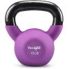 Yes4All Kettlebell, 5-65 LB Neoprene Coated Cast Iron Kettlebells, Wide Grip Handle & Flat Bottom for Swings, Squats, Deadlifts, Push Ups & Full Body Training at Home Gym – Single & Set(Q. 10lb + 15lb + 20lb)