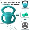 Yes4All Kettlebell, Strength Training Kettlebells for Women, Wide Multi-grip Textured Handle for Home Gym Exercises & Full Body Workout, Single 5–25 lb & Set of 10-15 lb(C. 15LB – Green)