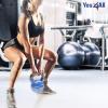 Yes4All Kettlebell, Vinyl Coated Kettlebell Cast Iron Sets with Stable Flat Bottom for Full Body Workout, Push up, Grip Strength Training & Weights Exercises(Blue)