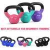 Yes4All Kettlebell, Vinyl Coated Kettlebell Cast Iron Sets with Stable Flat Bottom for Full Body Workout, Push up, Grip Strength Training & Weights Exercises(Multicolor)