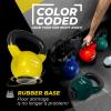 Yes4All Kettlebells Rubber Base, Kettlebell Set for Women, Strength Training Kettlebells Weights (10-65 lbs)(C. 12LB – Yellow)