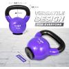 Yes4All Kettlebells Rubber Base, Kettlebell Set for Women, Strength Training Kettlebells Weights (10-65 lbs)(D. 15LB – Violet)