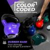 Yes4All Kettlebells Rubber Base, Kettlebell Set for Women, Strength Training Kettlebells Weights (10-65 lbs)(D. 15LB – Violet)