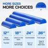 Yes4All Medium Firm Half Foam Rollers for Post-Workout Relaxation, 12/18/24/36 inch PE Foam Roll for Back Massage & Yoga Exercise(Half Blue)