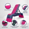 Yes4All Multifunctional Aerobic Deck – Versatile Fitness Station, Weight Bench, Aerobic Stepper, Plyometrics Box for Cardio Workouts and Strength Training(D. Hot Pink/Navy Blue)