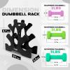 Yes4All Neoprene Coated Dumbbell Hand Weight Sets of 2 – Multiple Weight Options with 15 Colors, Anti-roll, Anti-Slip, Hexagon Shape(A. Multicolor – 20lbs – Set with Rack)