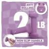 Yes4All Neoprene Coated Dumbbell Hand Weight Sets of 2 – Multiple Weight Options with 15 Colors, Anti-roll, Anti-Slip, Hexagon Shape(A. Purple – 2lbs – Pair)