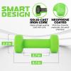 Yes4All Neoprene Coated Dumbbell Hand Weight Sets of 2 – Multiple Weight Options with 15 Colors, Anti-roll, Anti-Slip, Hexagon Shape(B. Light Green – 3lbs – Pair)