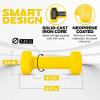 Yes4All Neoprene Coated Dumbbell Hand Weight Sets of 2 – Multiple Weight Options with 15 Colors, Anti-roll, Anti-Slip, Hexagon Shape(C. Yellow – 4lbs – Pair)