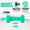 Yes4All Neoprene Coated Dumbbell Hand Weight Sets of 2 – Multiple Weight Options with 15 Colors, Anti-roll, Anti-Slip, Hexagon Shape(D. Dark Green – 5lbs – Pair)