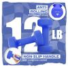 Yes4All Neoprene Coated Dumbbell Hand Weight Sets of 2 – Multiple Weight Options with 15 Colors, Anti-roll, Anti-Slip, Hexagon Shape(J. Vivid Dark Blue – 12lbs – Pair)