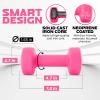 Yes4All Neoprene Coated Dumbbell Hand Weight Sets of 2 – Multiple Weight Options with 15 Colors, Anti-roll, Anti-Slip, Hexagon Shape(K. Pink – 13lbs – Pair)