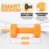 Yes4All Neoprene Coated Dumbbell Hand Weight Sets of 2 – Multiple Weight Options with 15 Colors, Anti-roll, Anti-Slip, Hexagon Shape(M. Dark Orange – 15lbs – Pair)