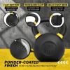 Yes4All Powder Coated Kettlebell, Cast Iron Core Kettlebells with Non-Slip Handle & Flat Bottom for Conditioning, Heavy Duty for Strength Training, 9lb to 71lb – Single & Pair(Yellow)