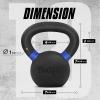 Yes4All Powder Coated Kettlebell, Cast Iron Core Kettlebells with Non-Slip Handle & Flat Bottom for Conditioning, Heavy Duty for Strength Training, 9lb to 71lb – Single & Pair(Dark Blue)