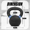 Yes4All Powder Coated Kettlebell, Cast Iron Core Kettlebells with Non-Slip Handle & Flat Bottom for Conditioning, Heavy Duty for Strength Training, 9lb to 71lb – Single & Pair(Blue)