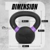 Yes4All Powder Coated Kettlebell, Cast Iron Core Kettlebells with Non-Slip Handle & Flat Bottom for Conditioning, Heavy Duty for Strength Training, 9lb to 71lb – Single & Pair(Purple)
