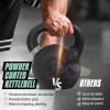 Yes4All Powder Coated Kettlebell, Cast Iron Core Kettlebells with Non-Slip Handle & Flat Bottom for Conditioning, Heavy Duty for Strength Training, 9lb to 71lb – Single & Pair(Light Green)