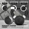 Yes4All Powder Coated Kettlebell, Cast Iron Core Kettlebells with Non-Slip Handle & Flat Bottom for Conditioning, Heavy Duty for Strength Training, 9lb to 71lb – Single & Pair(White)