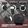 Yes4All Powder Coated Kettlebell, Cast Iron Core Kettlebells with Non-Slip Handle & Flat Bottom for Conditioning, Heavy Duty for Strength Training, 9lb to 71lb – Single & Pair(Brown)
