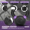 Yes4All Powder Coated Kettlebell, Cast Iron Core Kettlebells with Non-Slip Handle & Flat Bottom for Conditioning, Heavy Duty for Strength Training, 9lb to 71lb – Single & Pair(Purple)