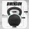 Yes4All Powder Coated Kettlebell, Cast Iron Core Kettlebells with Non-Slip Handle & Flat Bottom for Conditioning, Heavy Duty for Strength Training, 9lb to 71lb – Single & Pair(Light Green)
