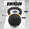 Yes4All Powder Coated Kettlebell, Cast Iron Core Kettlebells with Non-Slip Handle & Flat Bottom for Conditioning, Heavy Duty for Strength Training, 9lb to 71lb – Single & Pair(Yellow)