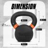 Yes4All Powder Coated Kettlebell, Cast Iron Core Kettlebells with Non-Slip Handle & Flat Bottom for Conditioning, Heavy Duty for Strength Training, 9lb to 71lb – Single & Pair(Orange)