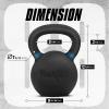 Yes4All Powder Coated Kettlebell, Cast Iron Core Kettlebells with Non-Slip Handle & Flat Bottom for Conditioning, Heavy Duty for Strength Training, 9lb to 71lb – Single & Pair(Deep Blue)