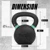 Yes4All Powder Coated Kettlebell, Cast Iron Core Kettlebells with Non-Slip Handle & Flat Bottom for Conditioning, Heavy Duty for Strength Training, 9lb to 71lb – Single & Pair(Green)