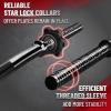 Yes4All Standard Straight Barbell 60″ & EZ Curl Bar 47″, Capacity 200 to 480 LB, Weight Bar 1″ to 2″ Diameter – Star Lock Collars, Rubber Ring, Barbell Spins Included for Deadlifts & Squats(D. 1″ Curl Bar – Black)