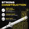 Yes4All Standard Straight Barbell 60″ & EZ Curl Bar 47″, Capacity 200 to 480 LB, Weight Bar 1″ to 2″ Diameter – Star Lock Collars, Rubber Ring, Barbell Spins Included for Deadlifts & Squats(A. 1″ Straight Barbell – Chrome)