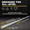 Yes4All Standard Straight Barbell 60″ & EZ Curl Bar 47″, Capacity 200 to 480 LB, Weight Bar 1″ to 2″ Diameter – Star Lock Collars, Rubber Ring, Barbell Spins Included for Deadlifts & Squats(A. 1″ Straight Barbell – Chrome)