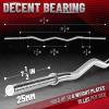 Yes4All Standard Straight Barbell 60″ & EZ Curl Bar 47″, Capacity 200 to 480 LB, Weight Bar 1″ to 2″ Diameter – Star Lock Collars, Rubber Ring, Barbell Spins Included for Deadlifts & Squats(C. 1″ Curl Bar – Chrome)