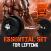 Yes4All Standard Straight Barbell 60″ & EZ Curl Bar 47″, Capacity 200 to 480 LB, Weight Bar 1″ to 2″ Diameter – Star Lock Collars, Rubber Ring, Barbell Spins Included for Deadlifts & Squats(H. Curl Bar 1″ Set 40LB)