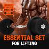 Yes4All Standard Straight Barbell 60″ & EZ Curl Bar 47″, Capacity 200 to 480 LB, Weight Bar 1″ to 2″ Diameter – Star Lock Collars, Rubber Ring, Barbell Spins Included for Deadlifts & Squats(I. Curl Bar 1″ Set 50LB)