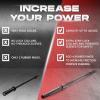 Yes4All Standard Straight Barbell 60″ & EZ Curl Bar 47″, Capacity 200 to 480 LB, Weight Bar 1″ to 2″ Diameter – Star Lock Collars, Rubber Ring, Barbell Spins Included for Deadlifts & Squats(B. 1″ Straight Barbell – Black)