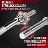 Yes4All Standard Straight Barbell 60″ & EZ Curl Bar 47″, Capacity 200 to 480 LB, Weight Bar 1″ to 2″ Diameter – Star Lock Collars, Rubber Ring, Barbell Spins Included for Deadlifts & Squats(C. 1″ Curl Bar – Chrome)