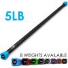 Yes4All Total Body Workout Weighted Bar, Resistance Band Bar, Racks for Strength Training, Exercise Bar for Yoga in Home and Gym – Single/Combo(A. 5lbs)
