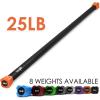 Yes4All Total Body Workout Weighted Bar, Resistance Band Bar, Racks for Strength Training, Exercise Bar for Yoga in Home and Gym – Single/Combo(G. 25lbs)