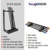 Yes4All Total Body Workout Weighted Bar, Resistance Band Bar, Racks for Strength Training, Exercise Bar for Yoga in Home and Gym – Single/Combo(P. Gray – Bar Rack)