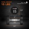 Yes4All Urethane Dumbbell with Anti-Slip Knurled Handle 5-50 LB for Muscle Building – Sold Individually(C. 15 Pounds)