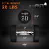 Yes4All Urethane Dumbbell with Anti-Slip Knurled Handle 5-50 LB for Muscle Building – Sold Individually(D. 20 Pounds)